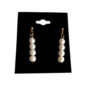 Marvella vintage pearl dangling pierced back earrings modern design